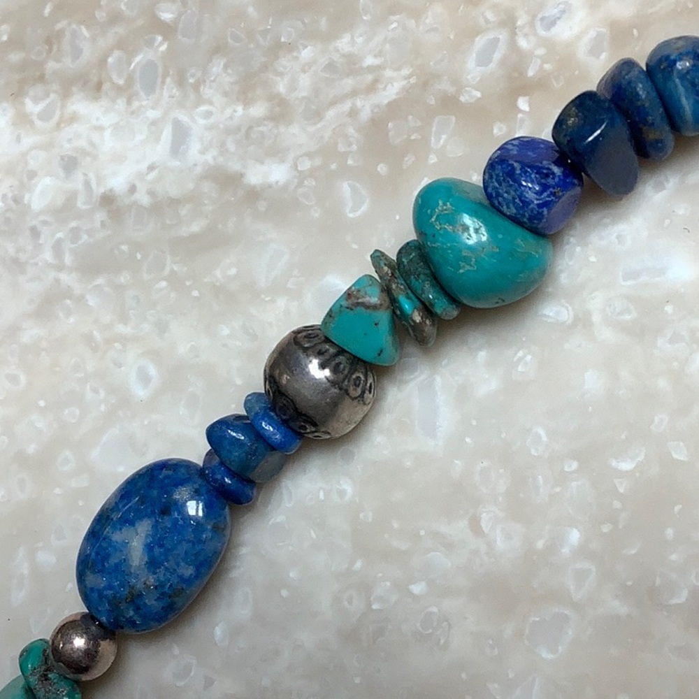 😍925 Silver & Turquoise/Lapis Necklace😍NWOT - Picture 6 of 8